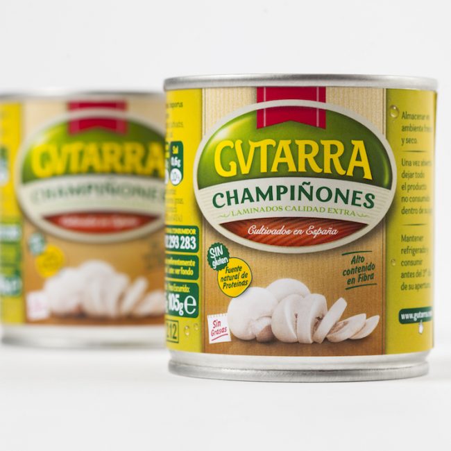 Impresión de etiquetas de champiñones Gutarra