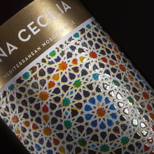 Impresión de etiqueta de moscato rosé Viña Cecilia