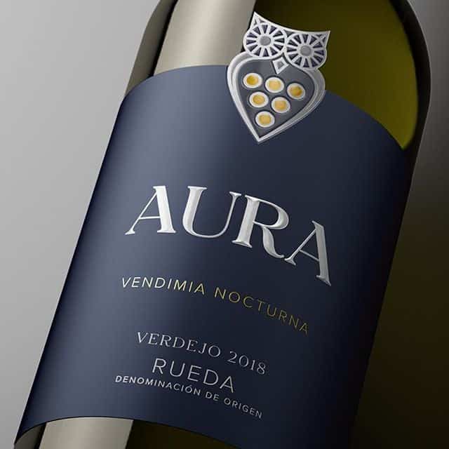 Impresión de etiqueta de vino verdejo Aura