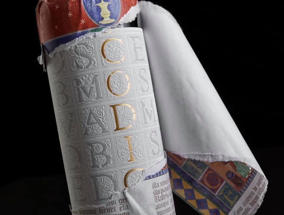 Packaging - Detalle de impresión de etiqueta de vino Códice