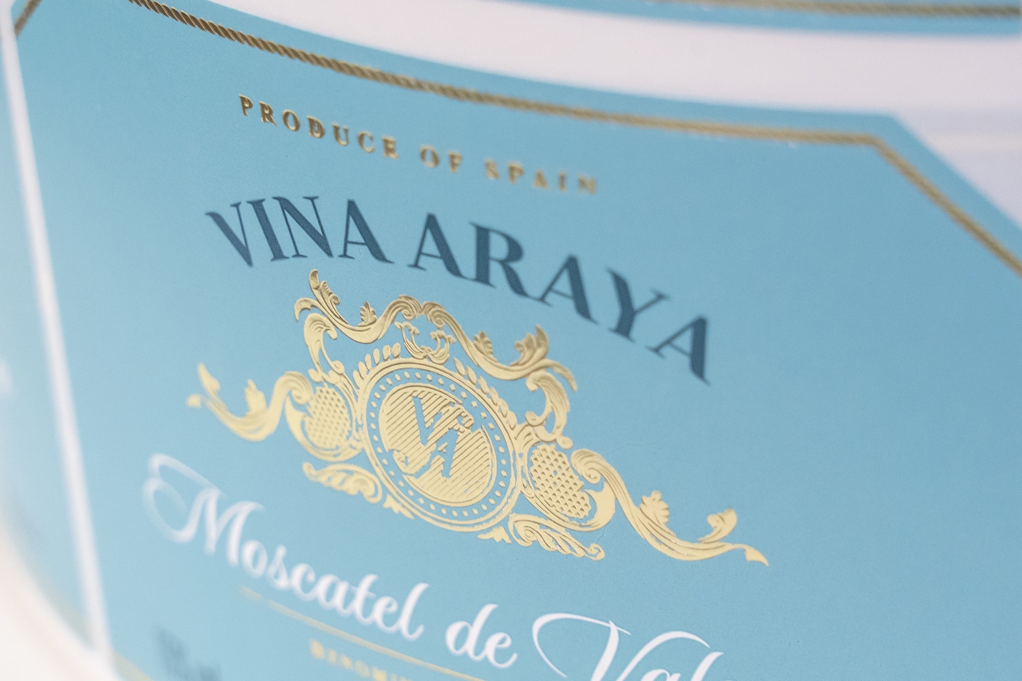 Impresión de etiqueta de moscatel Vina Araya