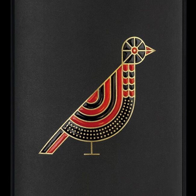 Detalle de ilustración de etiqueta de vino Viña Perdiz