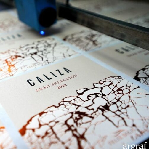 Impresión de etiqueta de vino Caliza