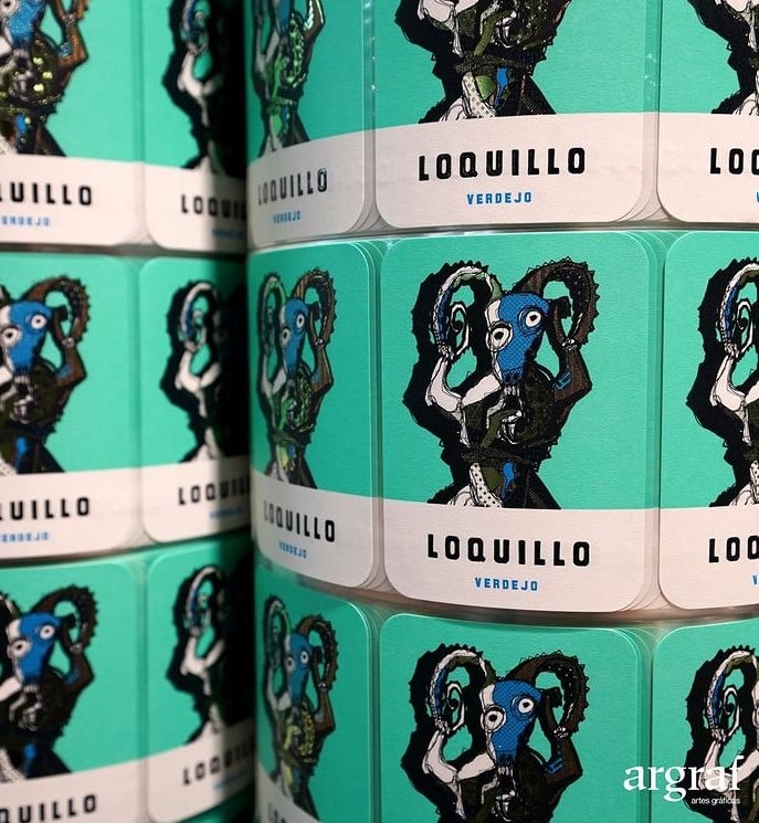Impresión de etiqueta de vino verdejo Loquillo