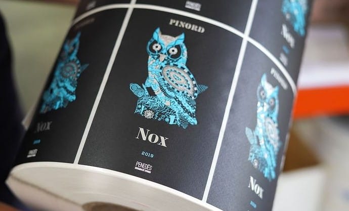 Impresión de etiqueta de vino Nox