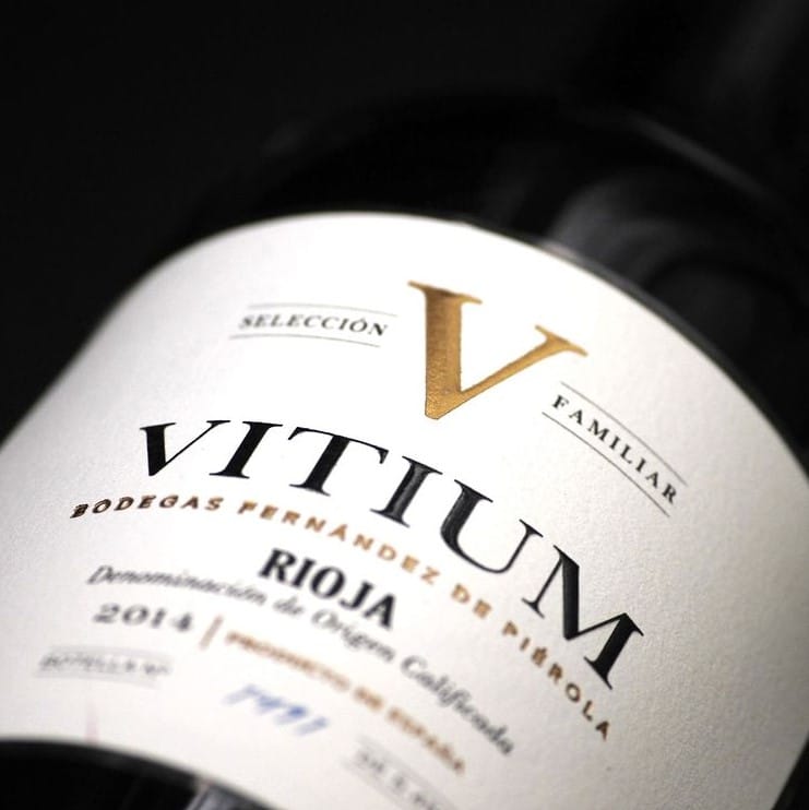 Impresión de etiqueta de vino Vitium