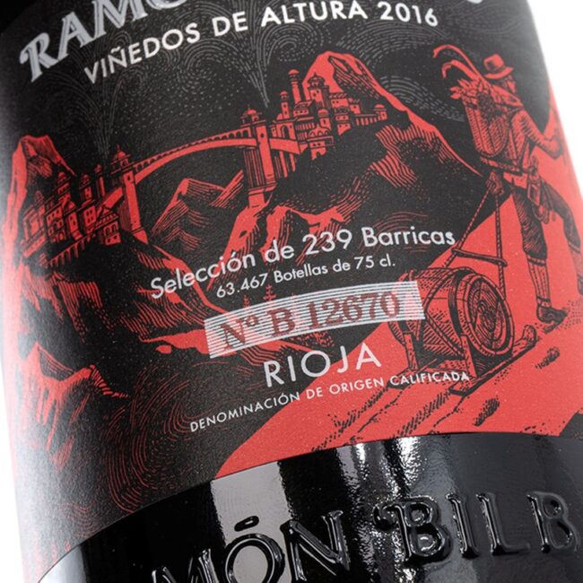 Impresión de etiqueta de vino Viñedos de altura