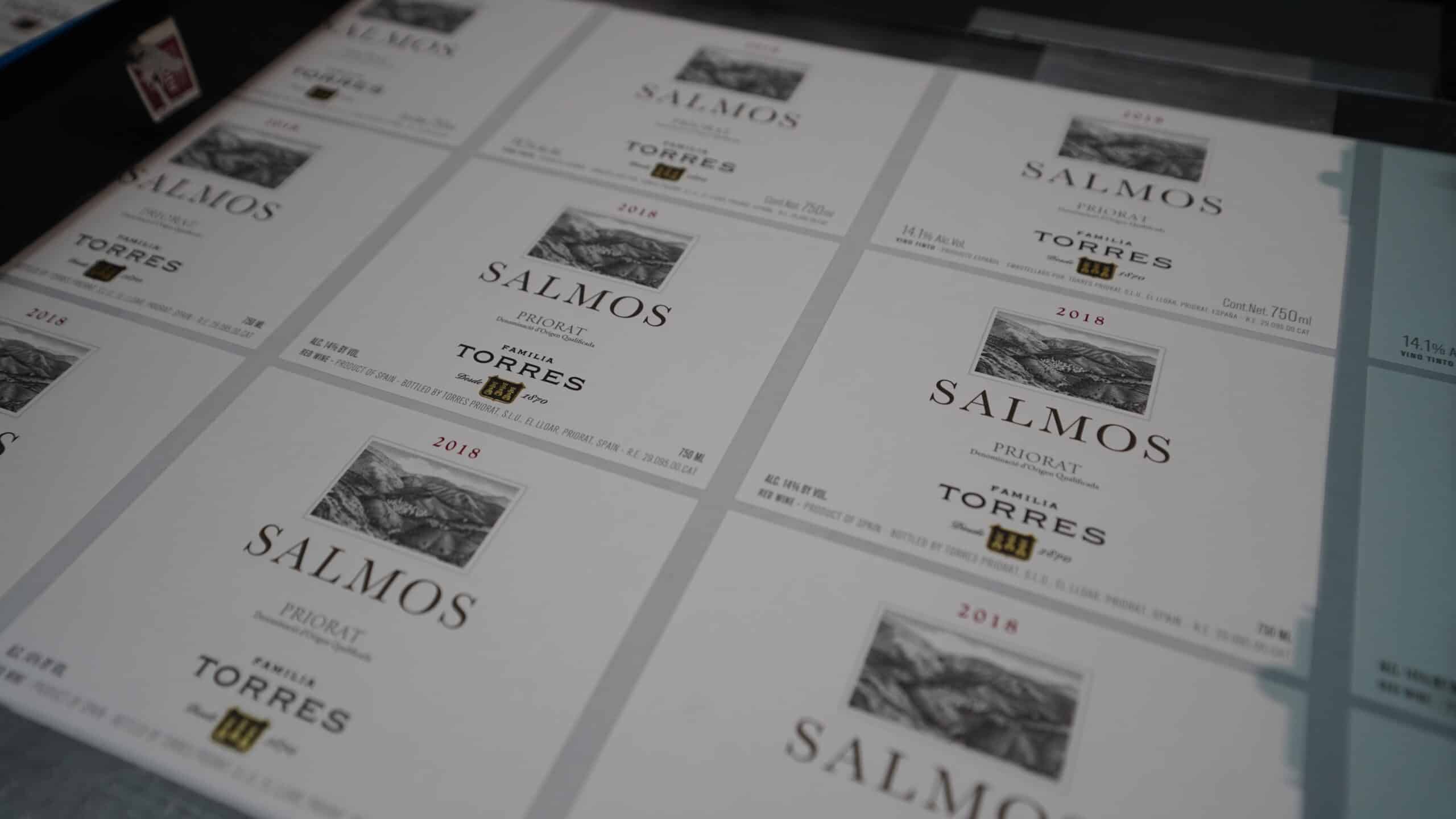 Impresión de etiquetas de vino Salmos