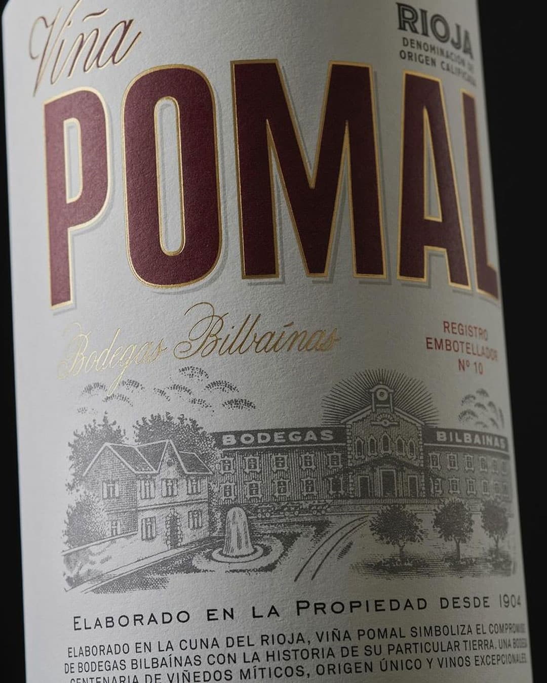 Detalle de impresión de etiqueta de vino Viña Pomal 03