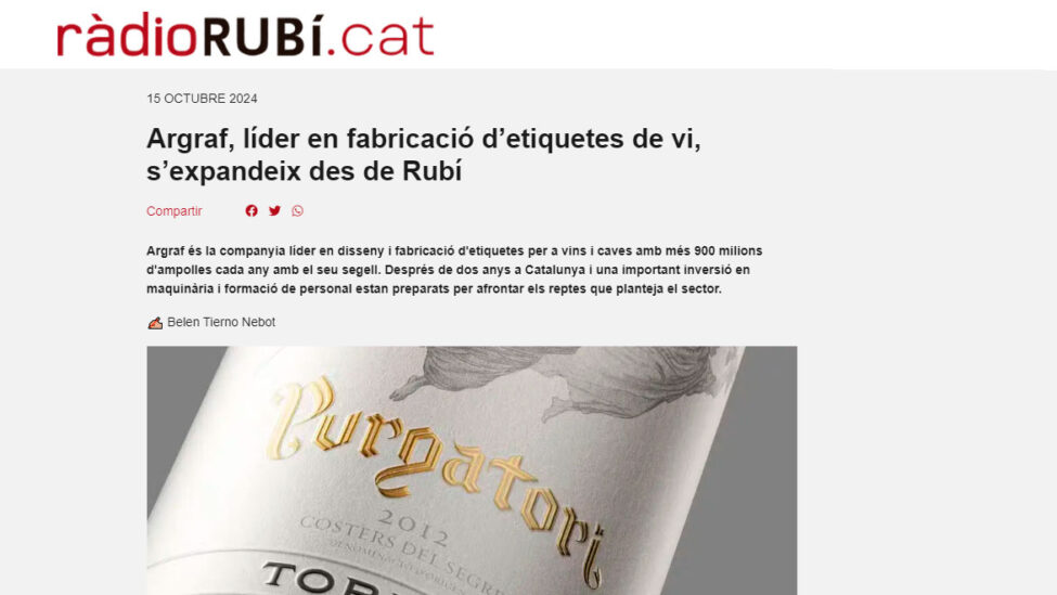 Entrevista Radio Rubí a Grupo Argraf