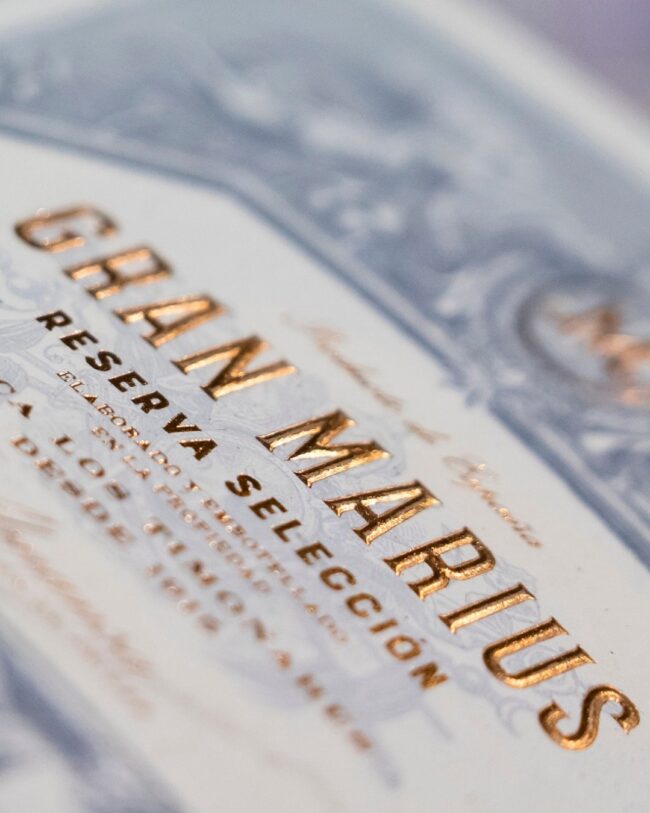 Etiqueta vino reserva Gran Marius