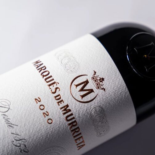 Etiqueta de botella de vino Marqués de Murrieta 2020