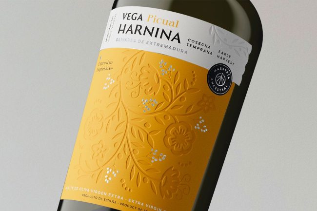 Etiqueta de aceite de oliva Picual